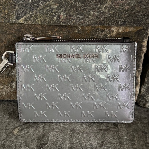 NWOT Michael Kors Logo Patent Leather Card Case Wallet Wristlet - Picture 12 of 13